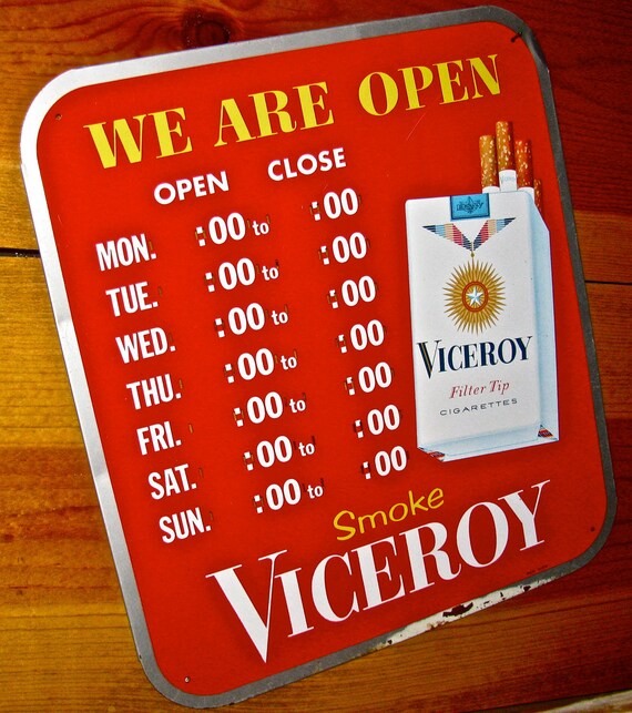 Vintage Tin / Metal Viceroy Cigarette Store by downthepipelines