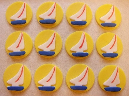 Fondant Cupcake Toppers - Sailboats Il_570xn