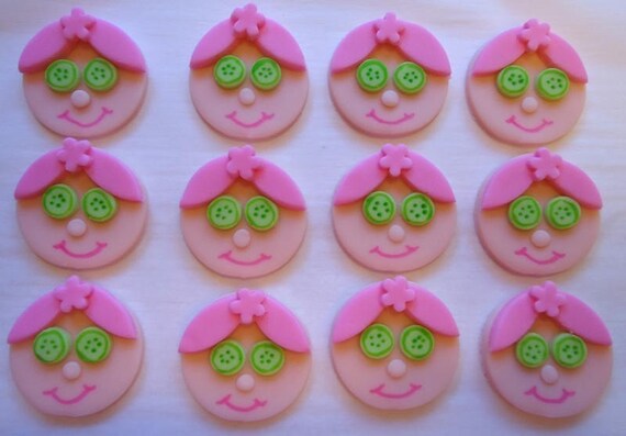 Fondant Cupcake Toppers - Spa Faces Il_570xn