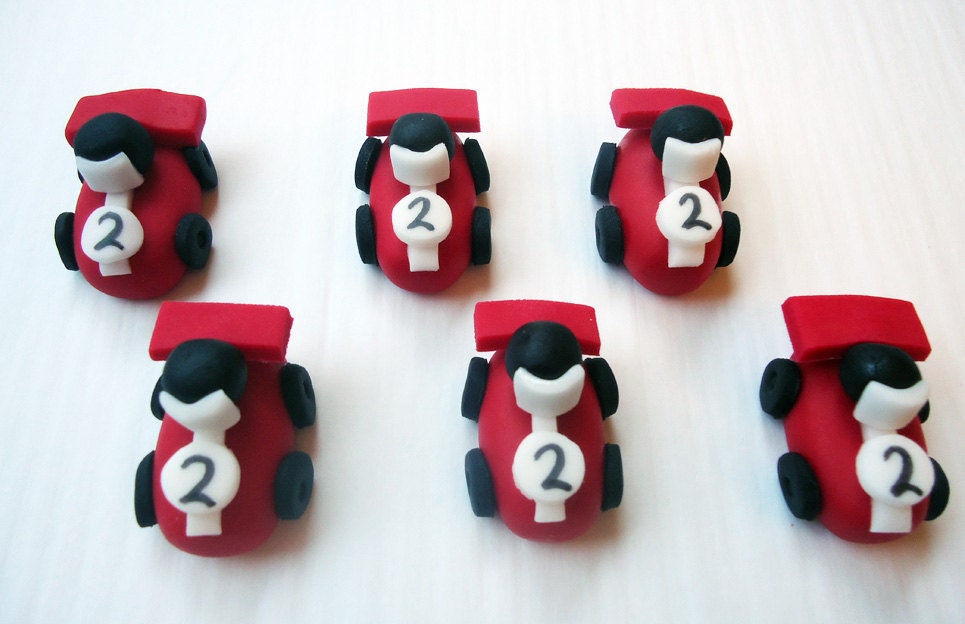 Fondant Cupcake Toppers - Race Cars - 3D Il_570xn