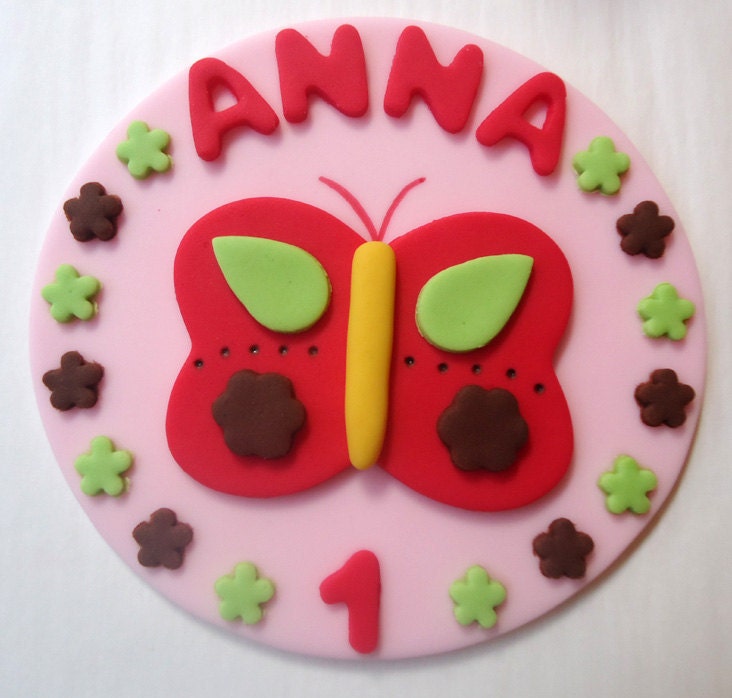 Fondant Cake Topper - Woodland Fairy, Butterfly Il_570xn
