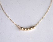 Tiny Gold Beaded Necklace - little gold filled - dainty - simple everyday jewelry - adenandclaire