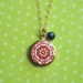 Red & gold locket necklace - simple everyday jewelry - adencreations