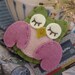 NO SLIP Wool felt hair clip -Owl -mini -sage green/old pink wings