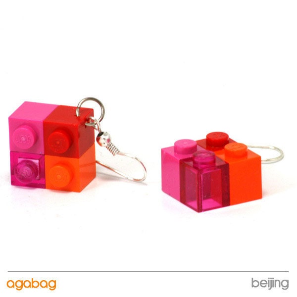 4pack earrings made with LEGO bricks