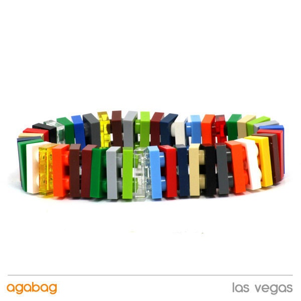 Small flat bracelet made with LEGO bricks