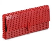 Dark red clutch made entirely of LEGO bricks