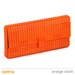 Orange clutch made entirely of LEGO bricks