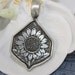 Gorgeous Pewter Sunflower Pendant 45mm X 28mm - DeStash