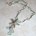Silver starfish necklace, handmade fine silver and chalcedony necklace-Mermaid's Dream