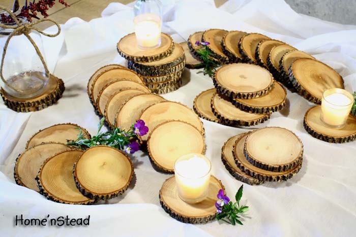 Rustic Wedding Coasters Table Decoration Ash Wood Mason Jar Stands Party Favors