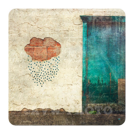 Cute Rain Cloud Street Art 8x8 Fine Art Print
