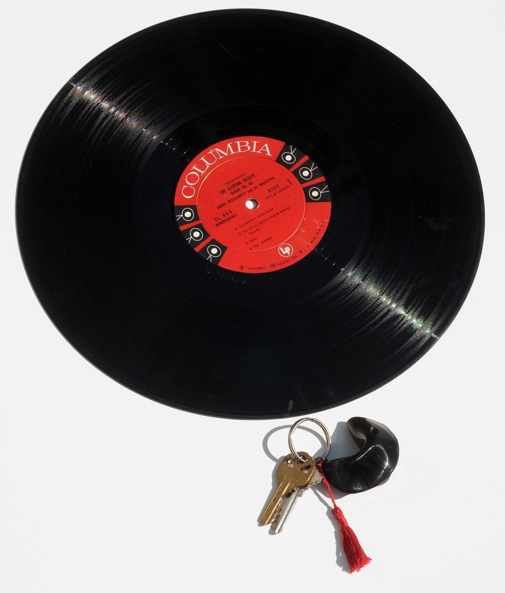 Upcycled Vinyl Fortune Cookie Keychain