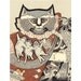 Kitten Papa - cute cat drawing nursery decor fine art print illustration wall art family man love child sepia heart kitty pet kitten romance