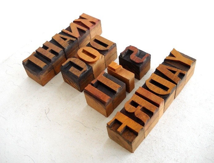 FREE SHIPPING - Thank God It's Friday -  Vintage Letterpress Wooden Letters Collection LP38