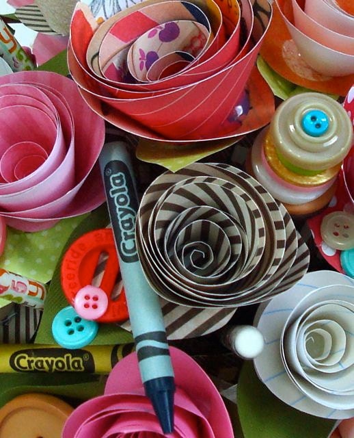 Art-Lover/School-Supply Paper Flower Bouquet