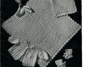 1955 Jack Frost Vintage 2 Sets Crochet Patterns PDF Blanket Sweater Booties Hat Plllow