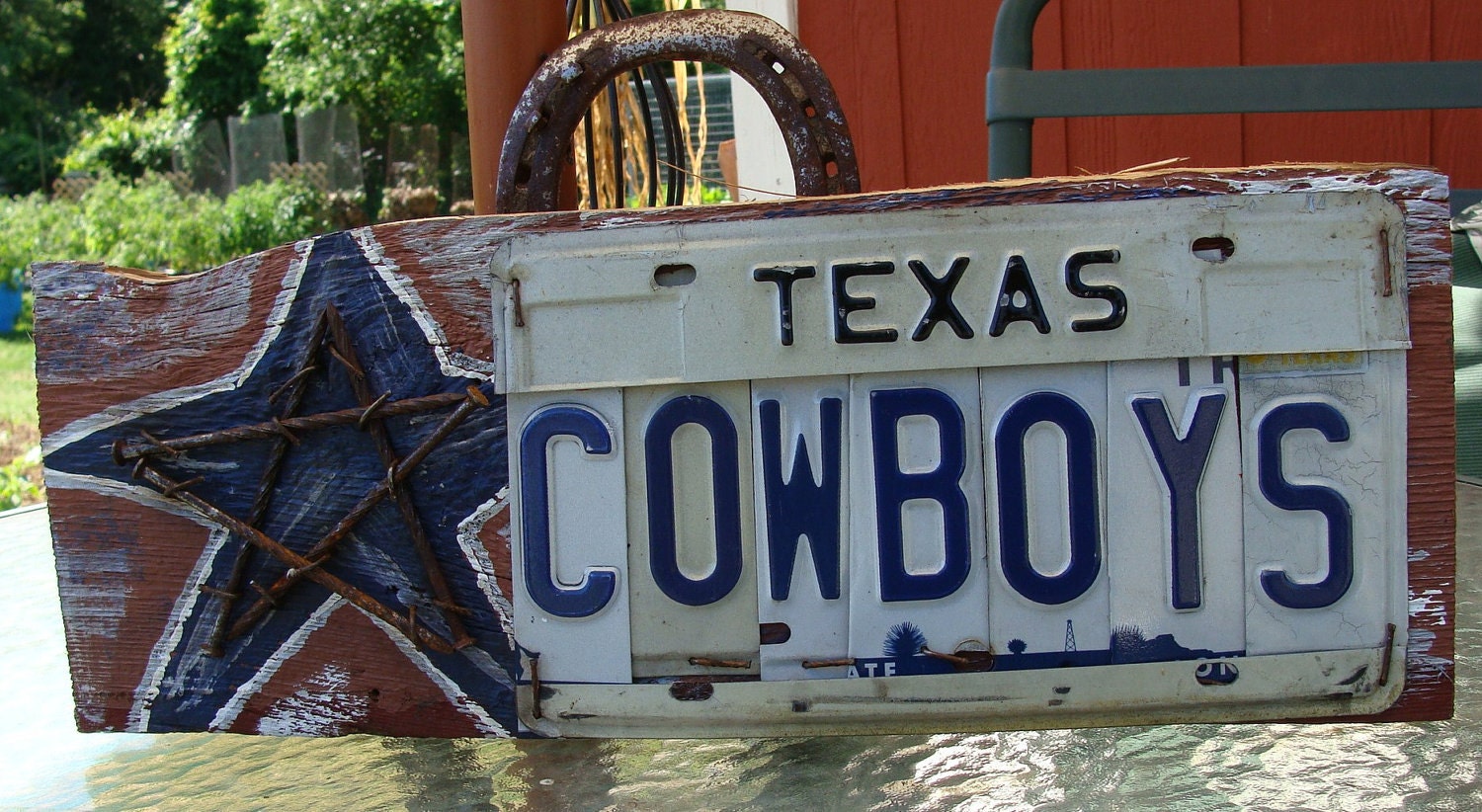 Cowboys Dallas Cowboys License plate Barn Wood Man Cave Sign