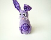 Sale Bunny Rabbit Plush Toy Purple Lavender Upcycled Wool