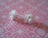 White Flower Post Earrings