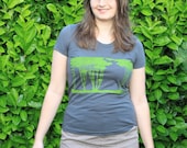 Tree Silhouette Hand Screen Printed Women's Scoop Neck Tee