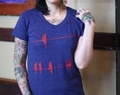 Birds on a Wire Hand Screen Printed Womens Tee
