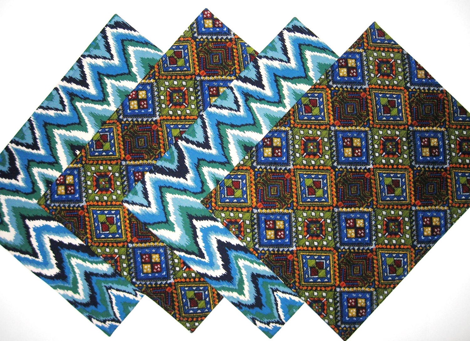 Placemats - Reversible Placemats - Heat Resistant - Ikat - Southwestern - Set of 4