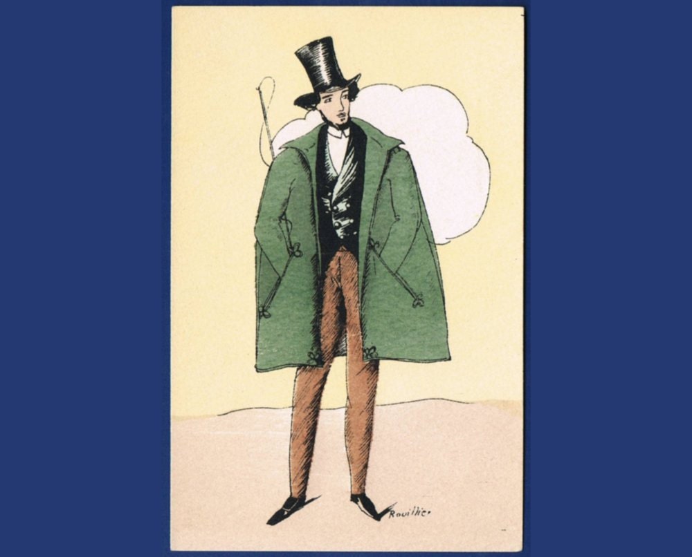 2 French Fashion Postcards - Costume History