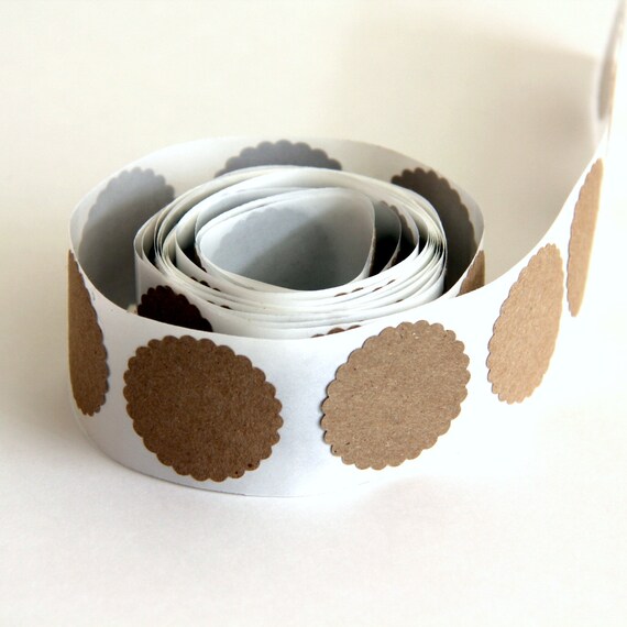 Kraft Paper Sticker Round Seal for envelopes and by 42Things