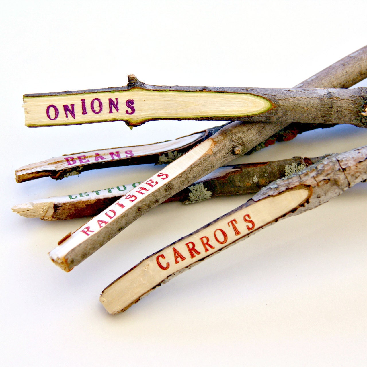 Garden Markers - Vegetables - Rustic Twigs - set of 5