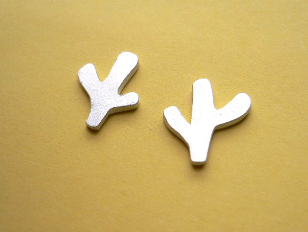 Twig Stud Earrings - Organic Branch Silver Jewelry