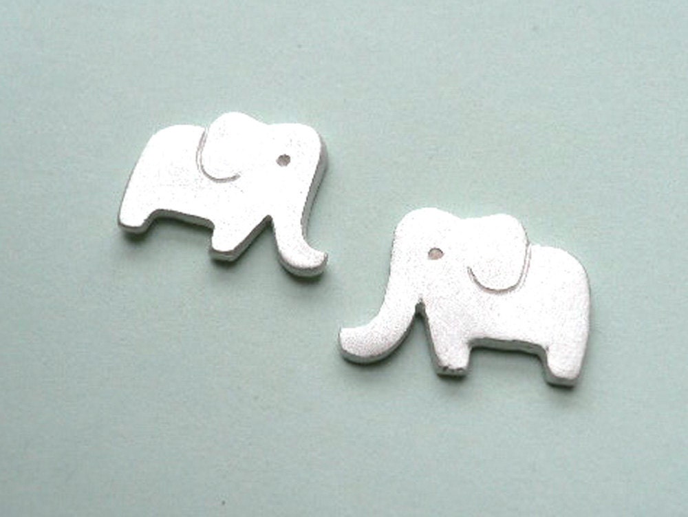 Elephant Silver Stud Earrings - Animal Jewelry - casual everyday earring