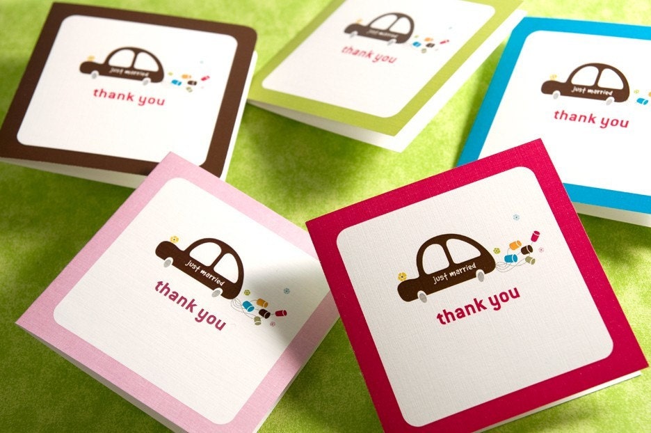 Just married printable thank you card template