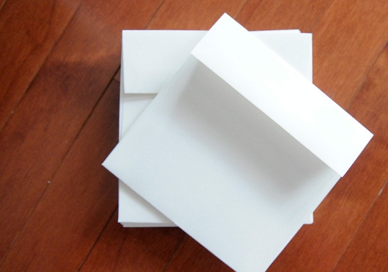 5.5 inch square white envelope, set of 30