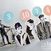 Self-standing table number in retro theme, set of 8