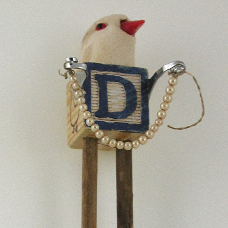 Pearl the Dove - Assemblage Art - Original - One of a kind