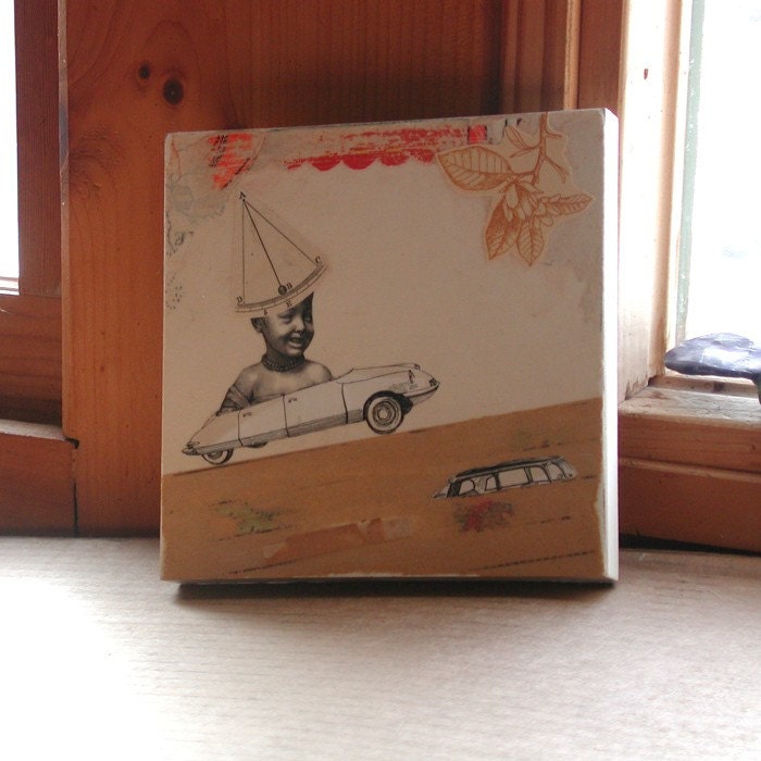 Original collage mixed media art