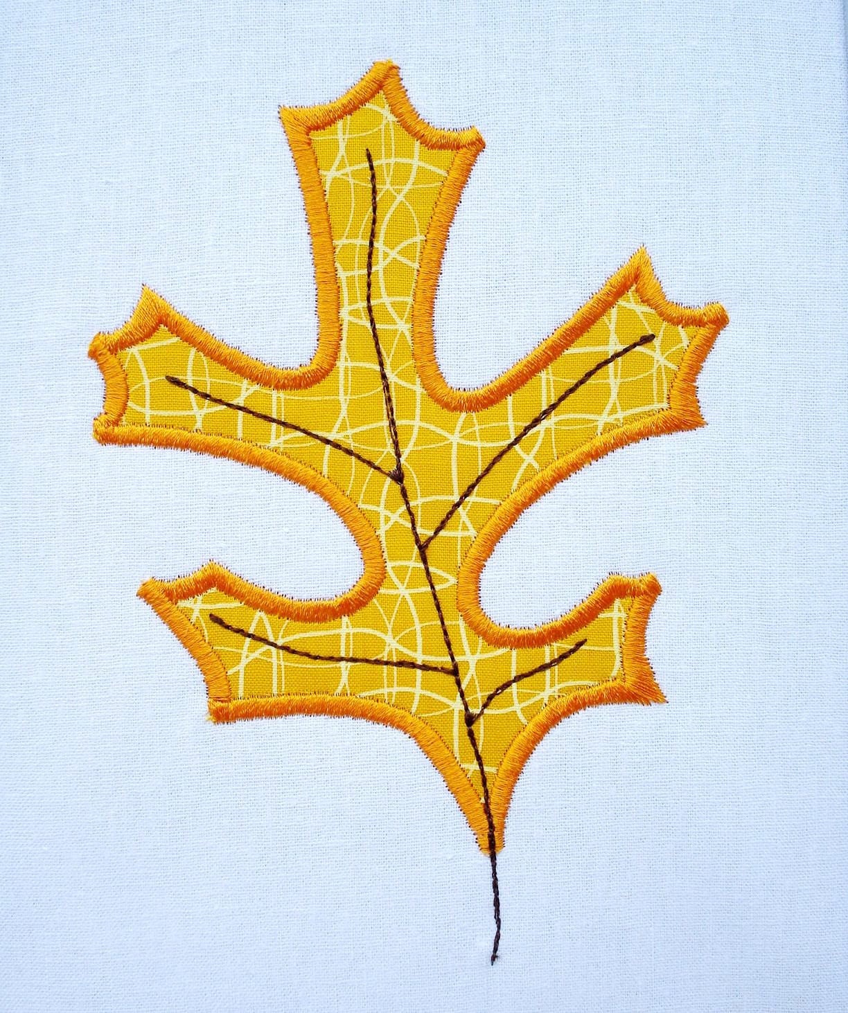 Oak Leaf Applique Machine Embroidery 4x4 And 5x7