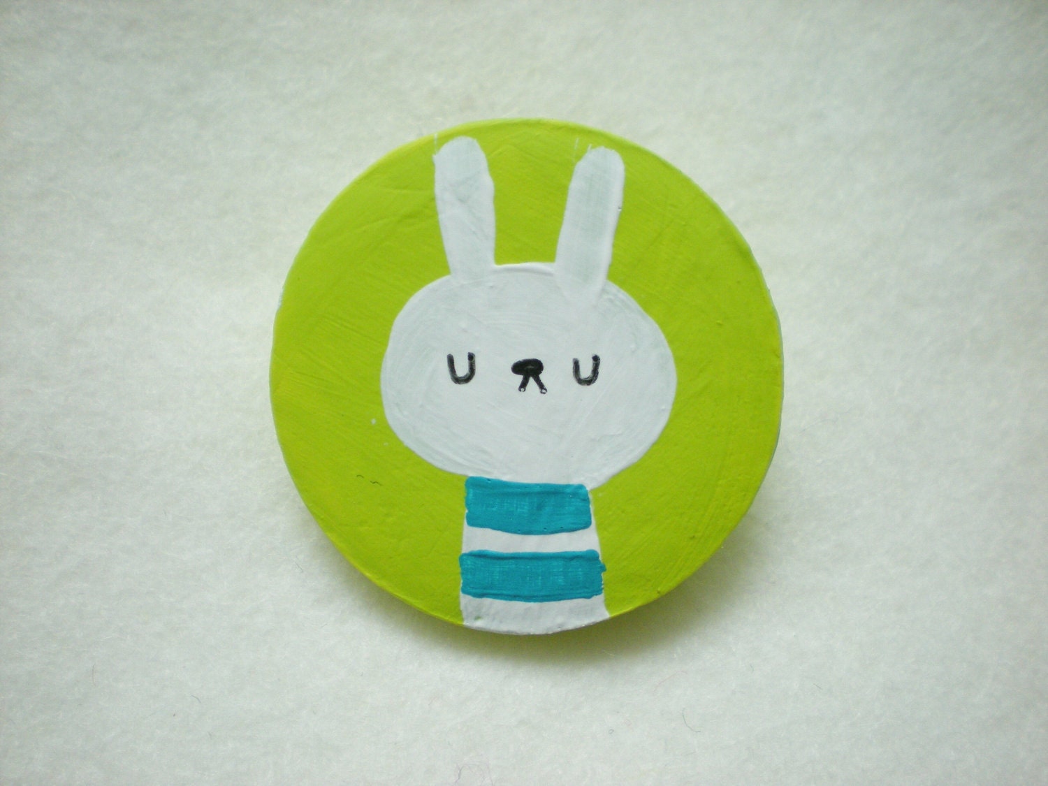 Sleepy Bunny Brooch/ Pin
