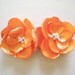 STORE CLOSING Shoe Clips Satin Flowers with Rhinestone Center Handmade
