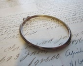 SALE - vintage handmade childrens sterling bangle - girl's bracelet - triangle wire
