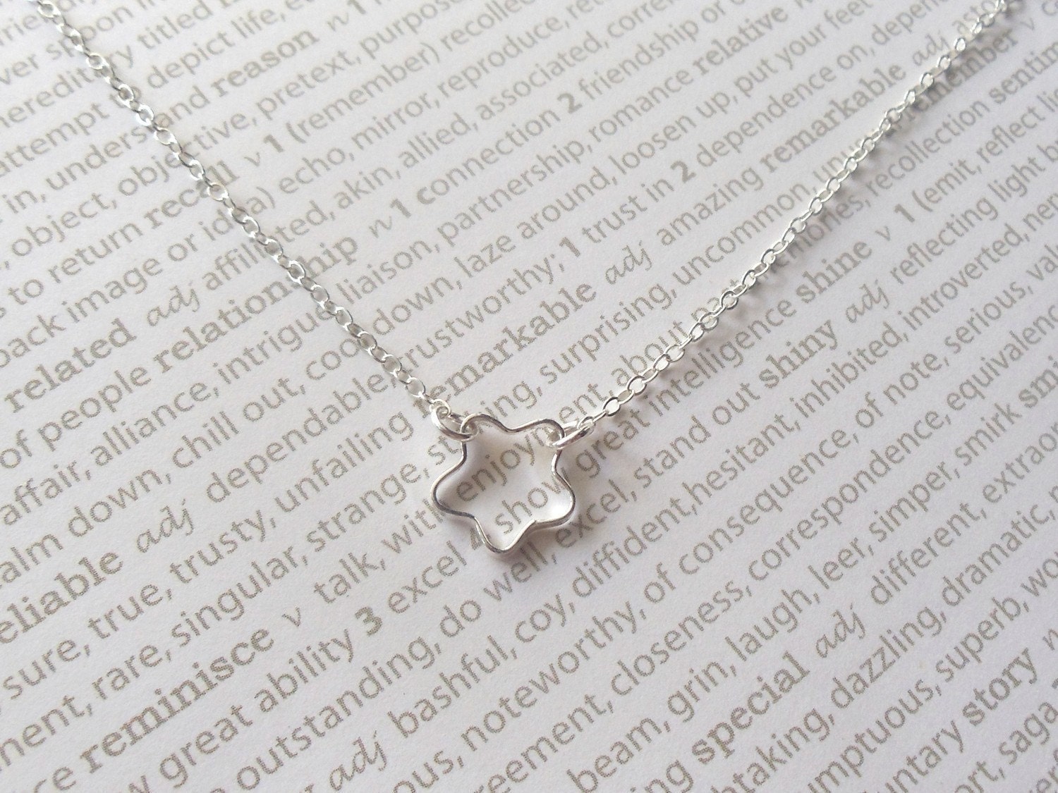 SALE Tiny star necklace, starflower, delicate modern jewelry
