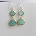 Mint and gold earrings, modern elegant bridal or everyday jewelry, minted RESERVED for JAMES