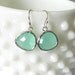 Mint glass earrings, elise, modern delicate jewelry