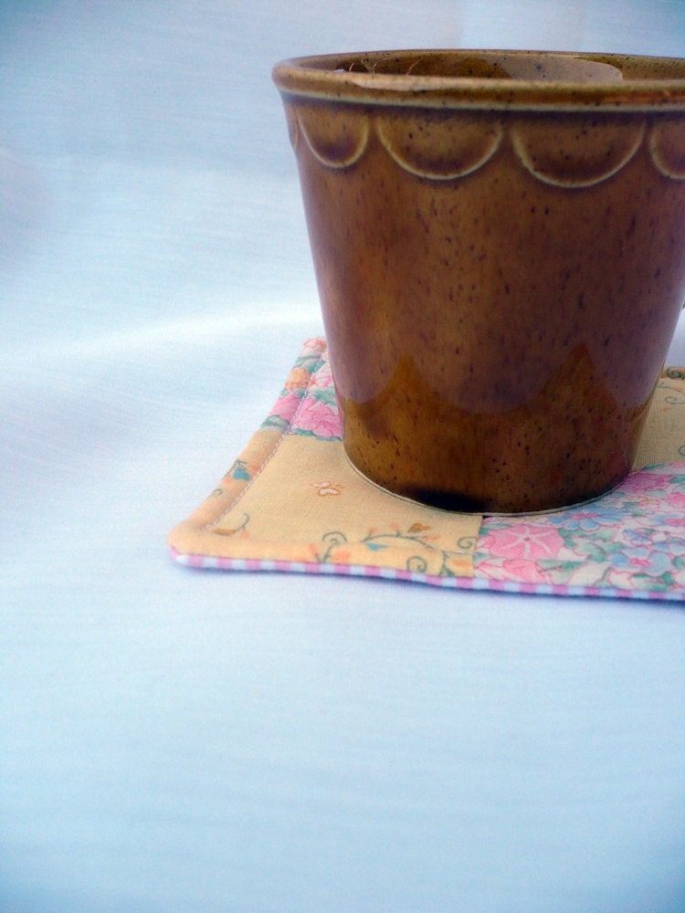 Pink and Yellow Mug Rugs