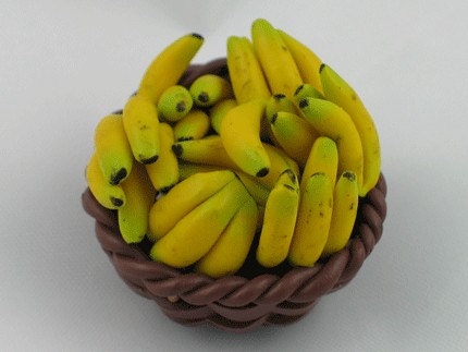 Miniature Fruit Basket - Bananas
