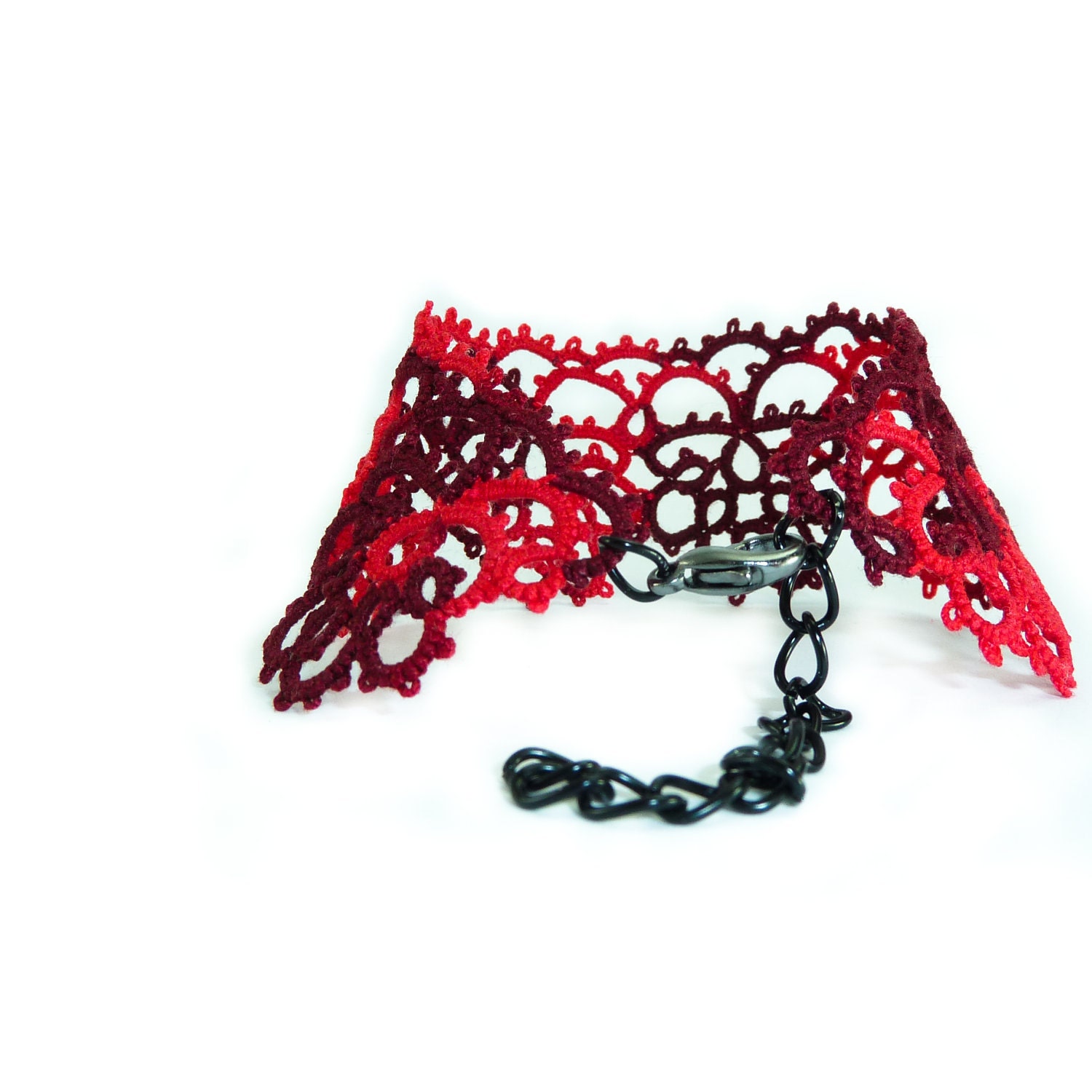 Red fashion lace bracelet red lace cuff