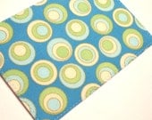Fabric Postcard - Turquoise Circles