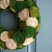 Felt and Yarn Wreath - Olive Green Oatmeal