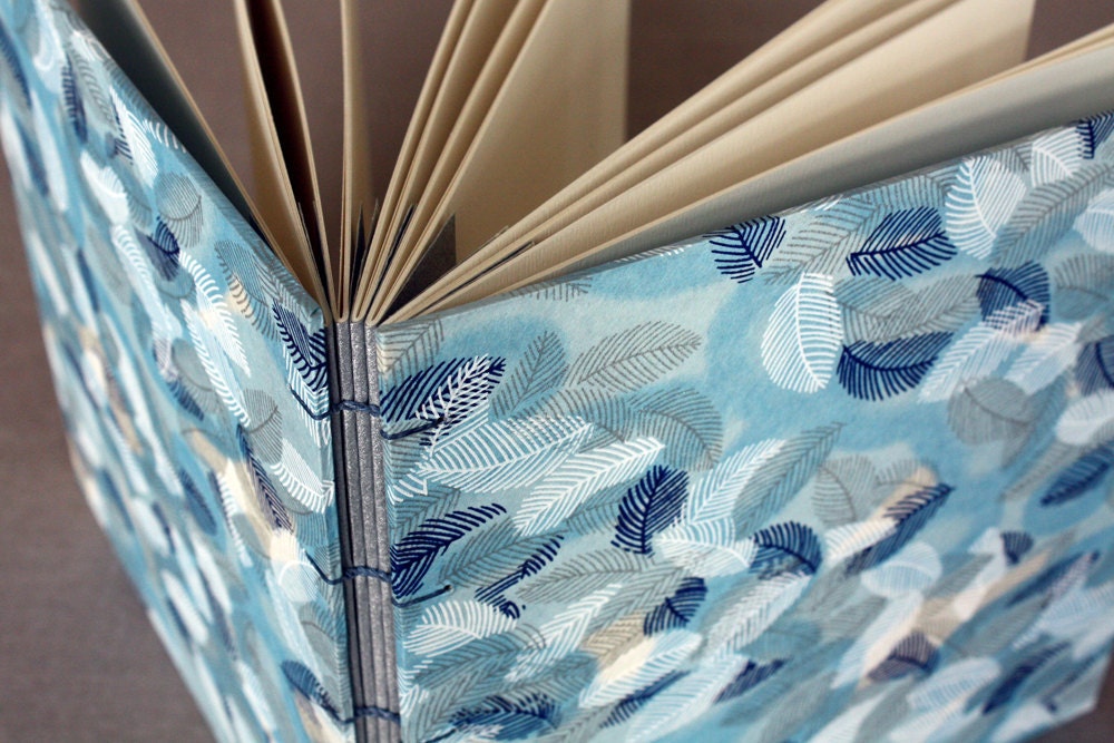 Wedding guest book or journal with handmade silver photo corners